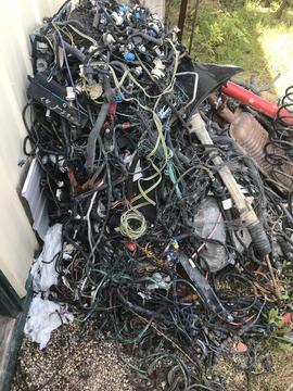 Scrap Metal Recycling: Pile of Electrical Wires and Components