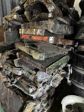 Stacked Scrap Metal Components at Recycling Facility