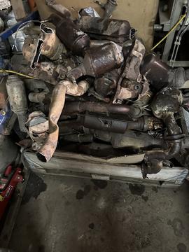 Scrap Metal Recycling: Pile of Used Exhaust Components