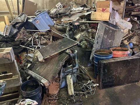 Scrap Metal Pile at Recycling Facility